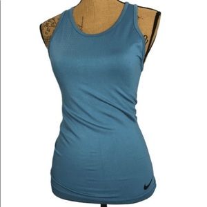 Nike Dri-Fit Athletic Active Workout Running Yoga Blue Sweatshirt Tank Top S